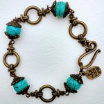 Antiqued Turquoise Bracelet Boho Handmade Unique  (Matching Earrings / Necklace available)