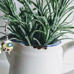 Ceramic Paisley Flower Silver Plated Fish Hook Dangle Earrings
