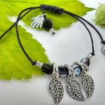 Unique Silvered Brown Lampwork Glass Tibetan Silver Macrame Adjustable Bracelet