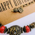 Red Antiqued Unique Ceramic Chain Necklace (Matching Earrings available)