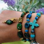 Chrysocolla - Turquoise -  Jasper - Unique Handcrafted Elastic Bracelets