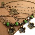Flower Charm Chain Necklace -  Green Antique Bronze & Sea Sediment Jasper (Matching Earrings Available)