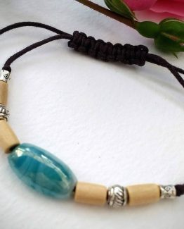Unique Handcrafted Blue Turquoise Elasticated Sea Jasper Bracelet